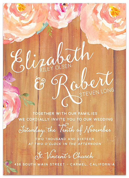"Rustic Rose" Wedding Invitations